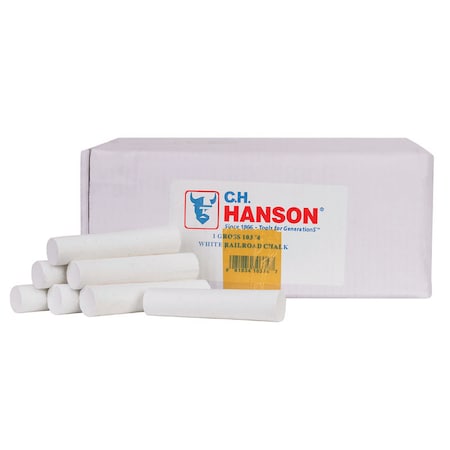 C.H. Hanson 7/8 in. Semi-Permanent Railroad Chalk White PK144 10374